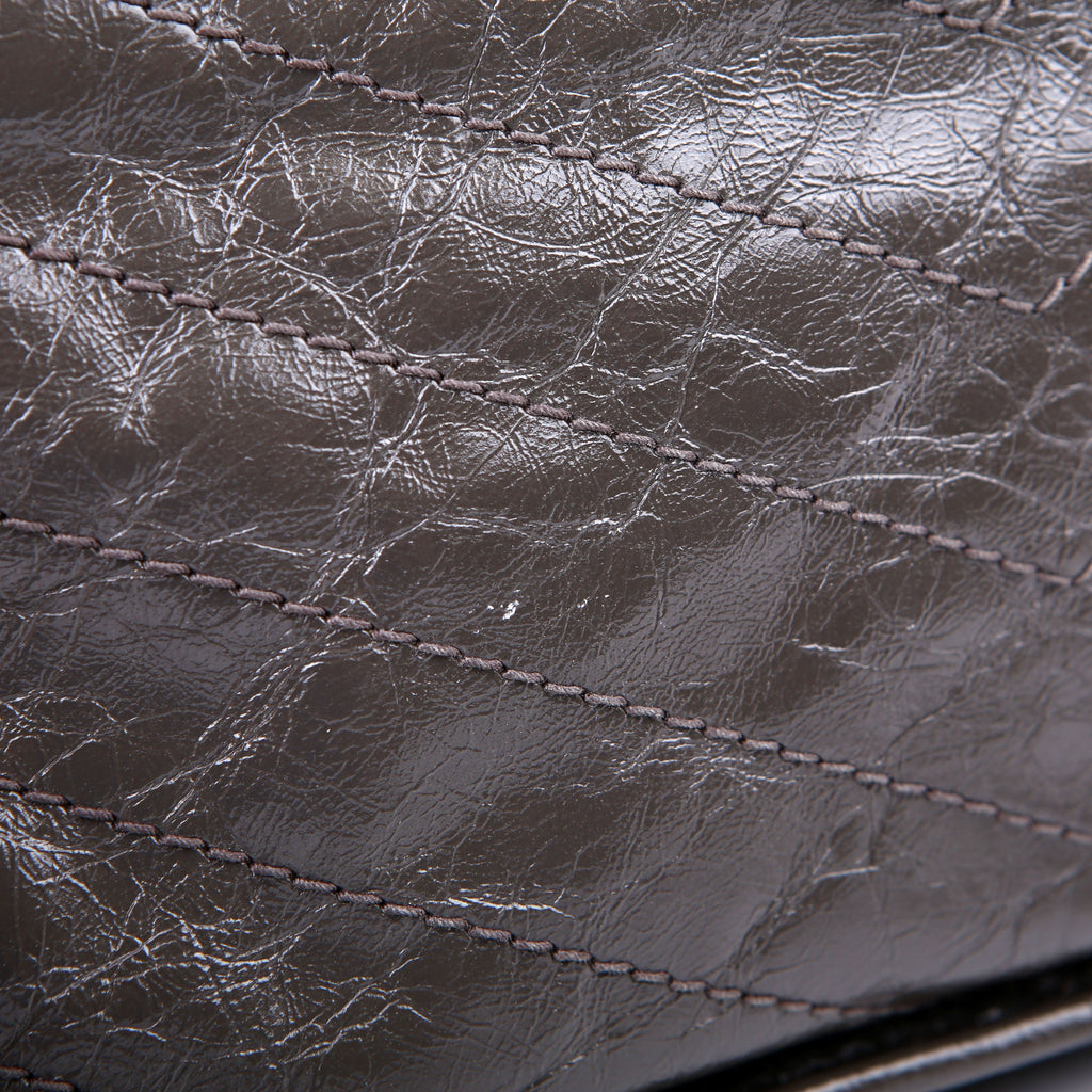 SAINT LAURENT Niki Medium Crinkle Leather 498894 Grey
