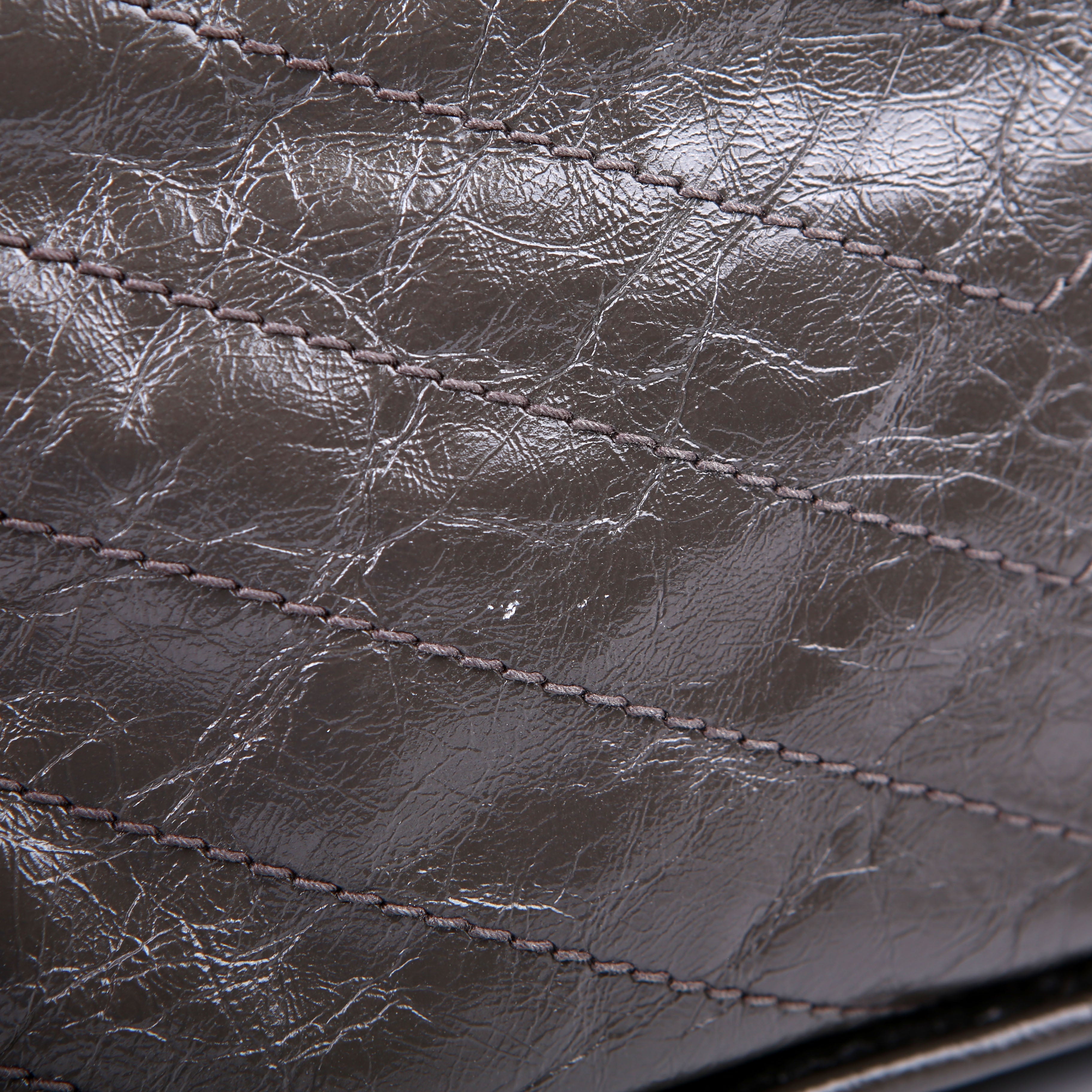 SAINT LAURENT Niki Medium Crinkle Leather 498894 Grey