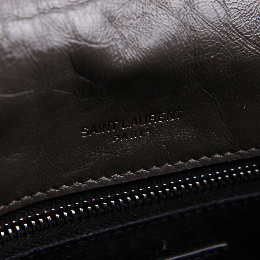 SAINT LAURENT Niki Medium Crinkle Leather 498894 Grey