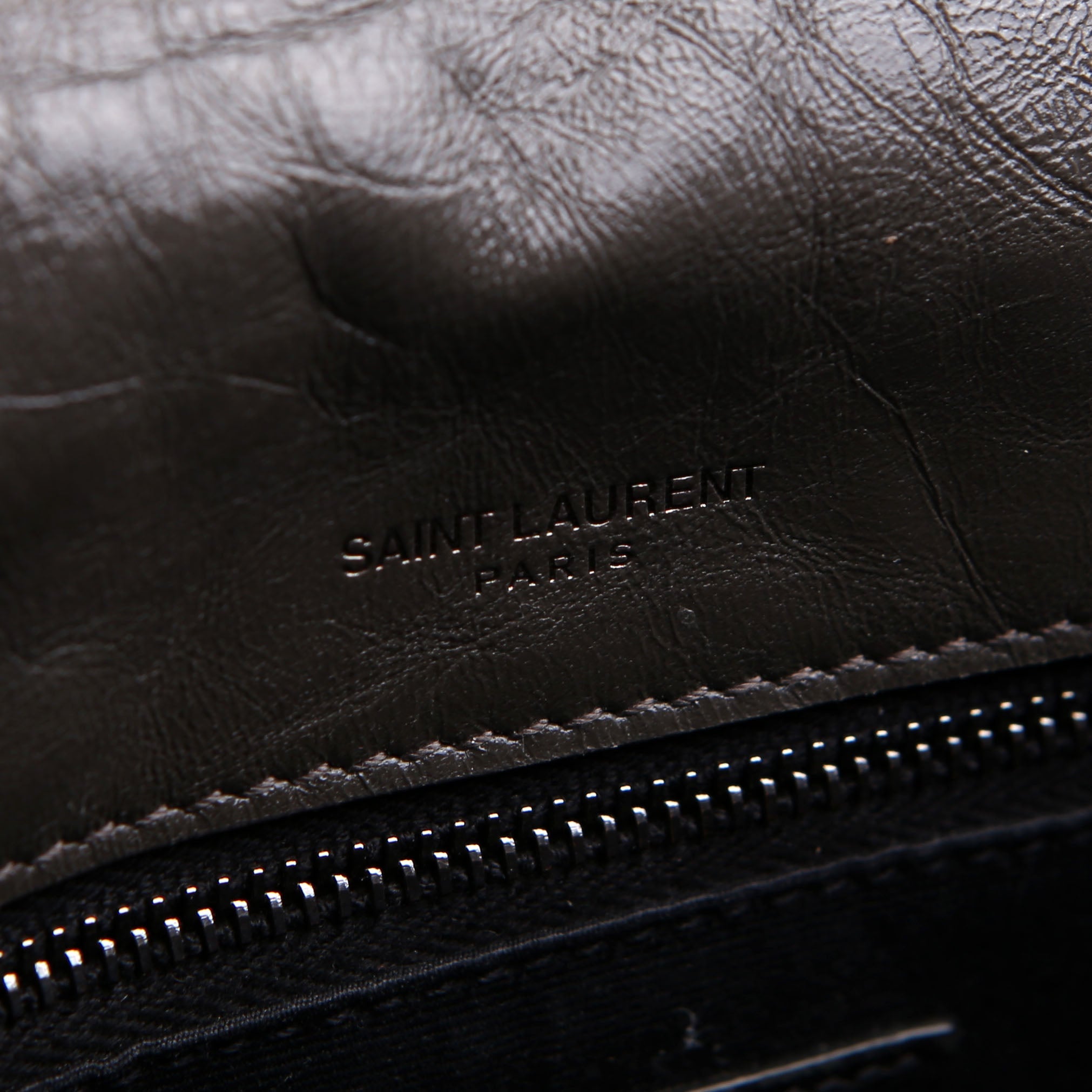SAINT LAURENT Niki Medium Crinkle Leather 498894 Grey