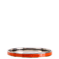 Hermes Printed Enamel Narrow Bangle Bracelet Orange/Silver