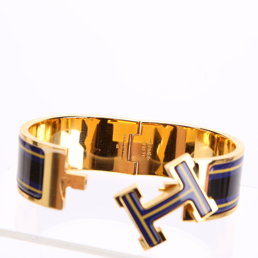 Clic Clac Enamel H Wide PM Bracelet Gold/Navy