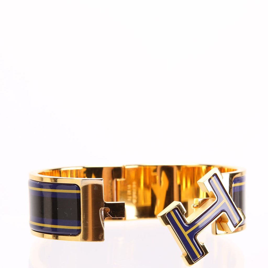 Clic Clac Enamel H Wide PM Bracelet Gold/Navy