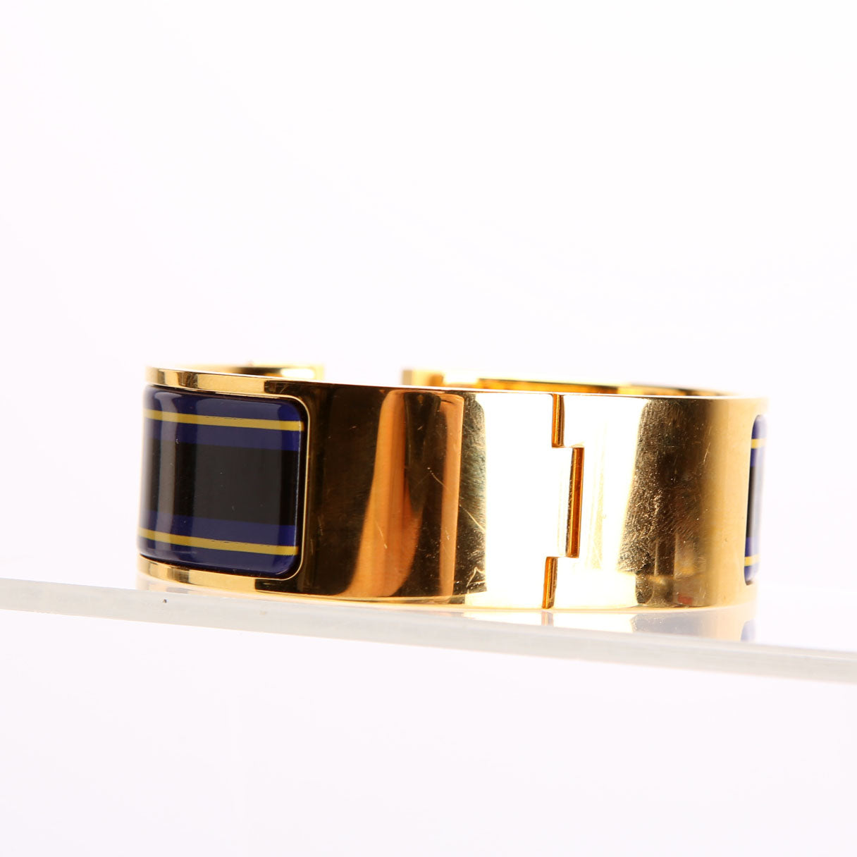 Clic Clac Enamel H Wide PM Bracelet Gold/Navy