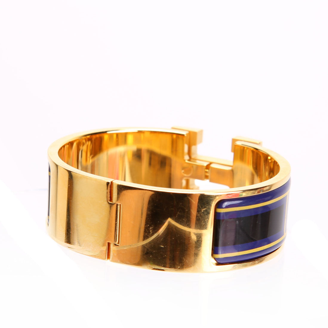 Clic Clac Enamel H Wide PM Bracelet Gold/Navy
