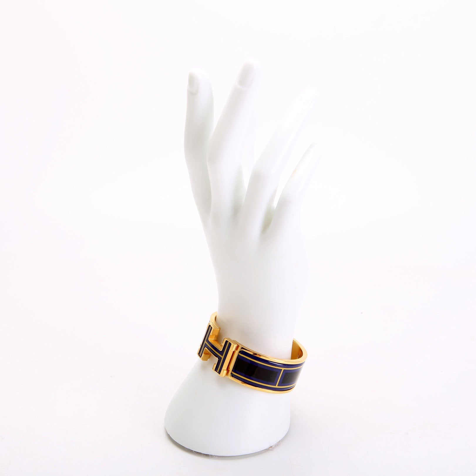 Clic Clac Enamel H Wide PM Bracelet Gold/Navy