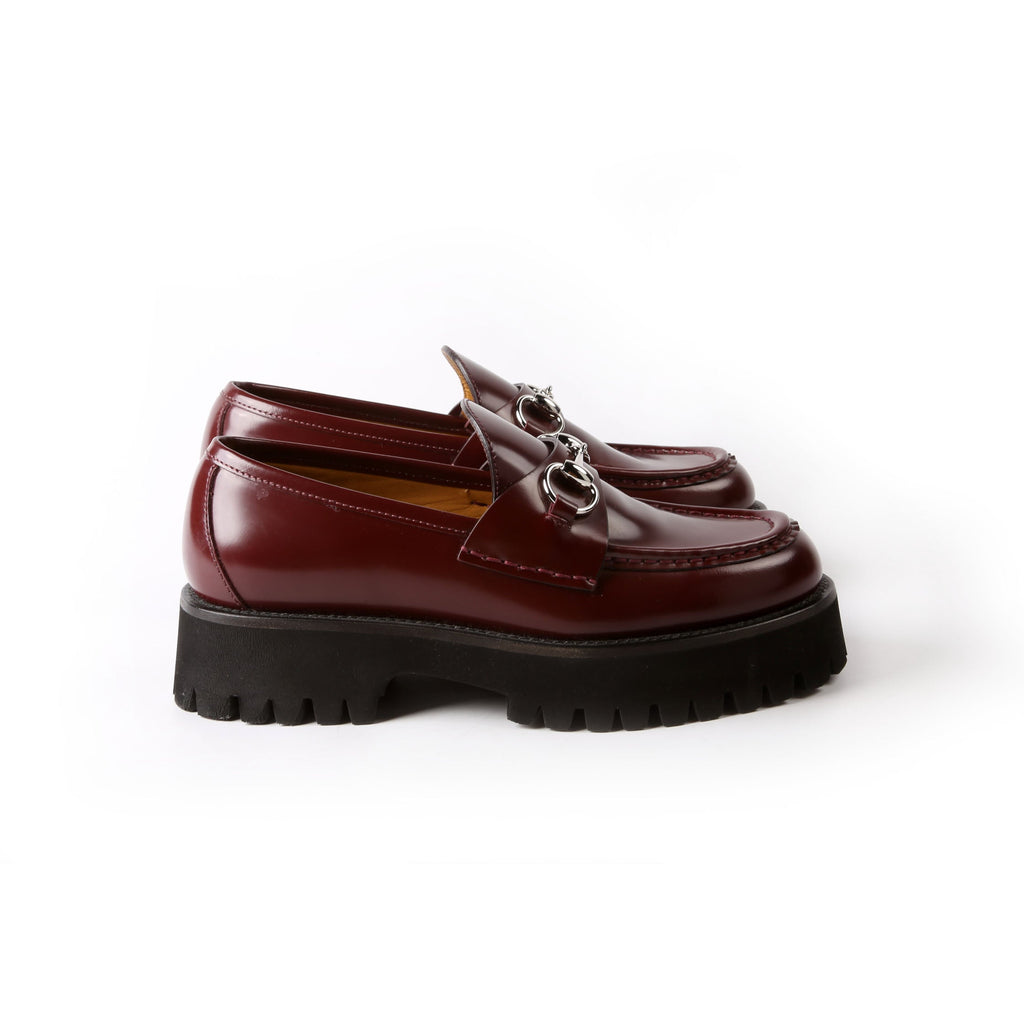 Gucci Horsebit Lug Sole Platform Loafers Size 36.5 Red
