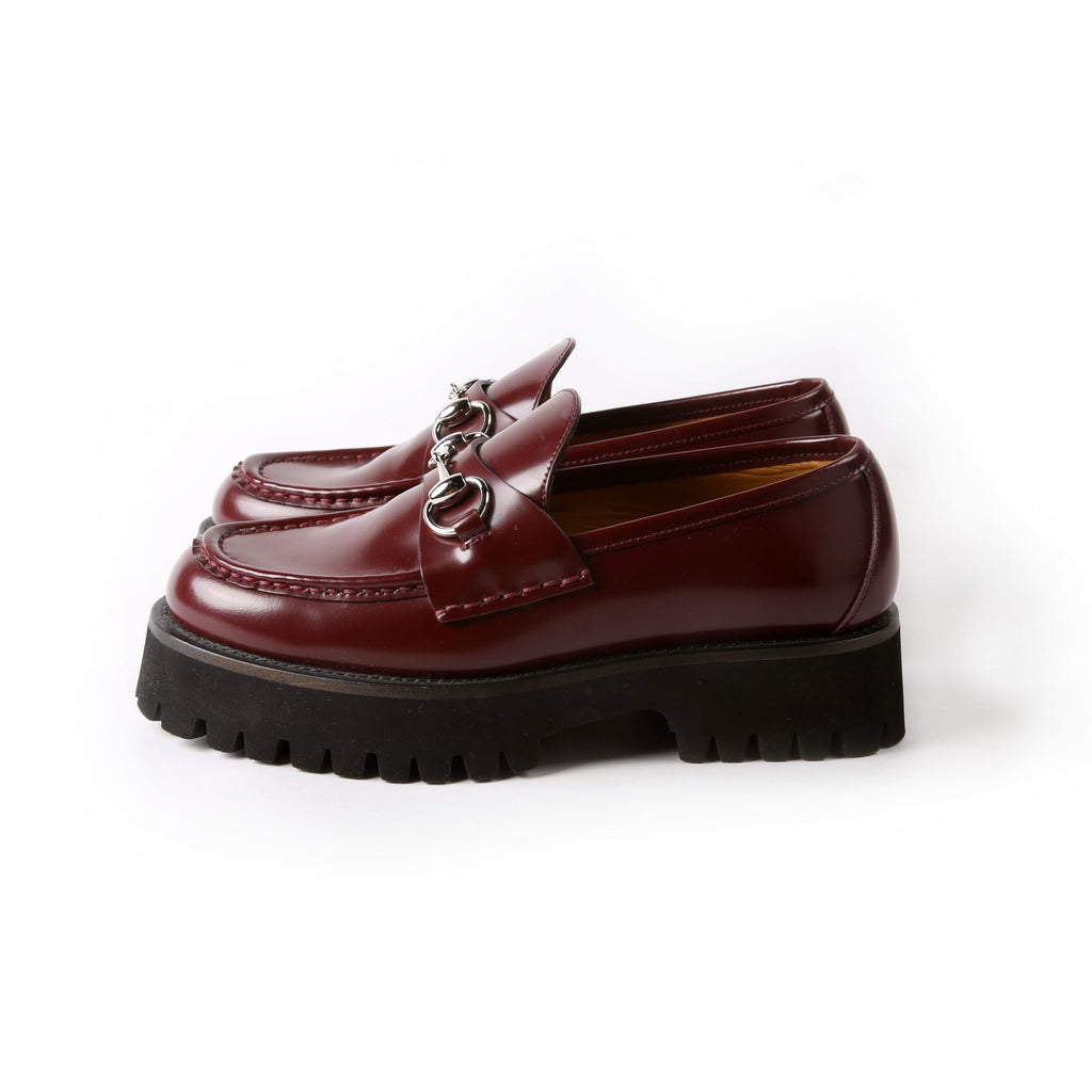 Gucci Horsebit Lug Sole Platform Loafers Size 36.5 Red