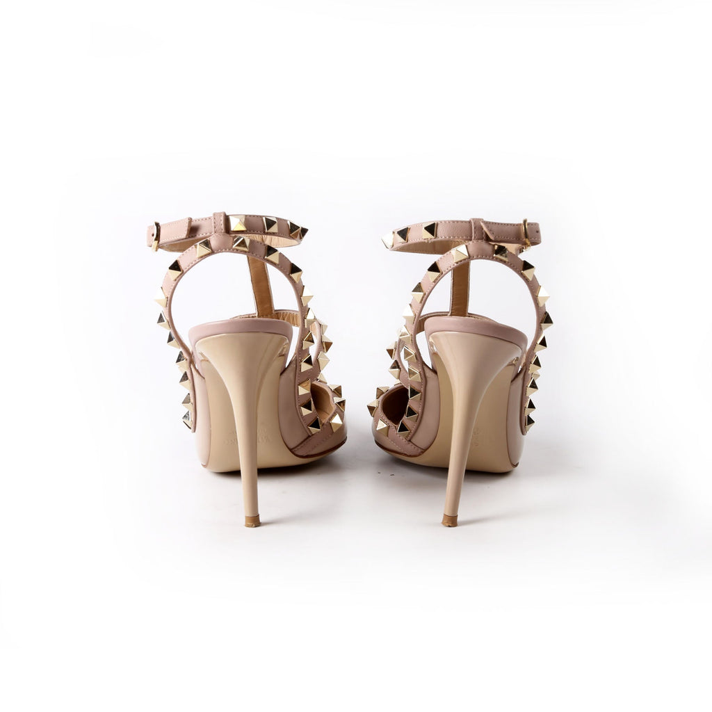 Rockstud Caged Heels Size 38 Tan