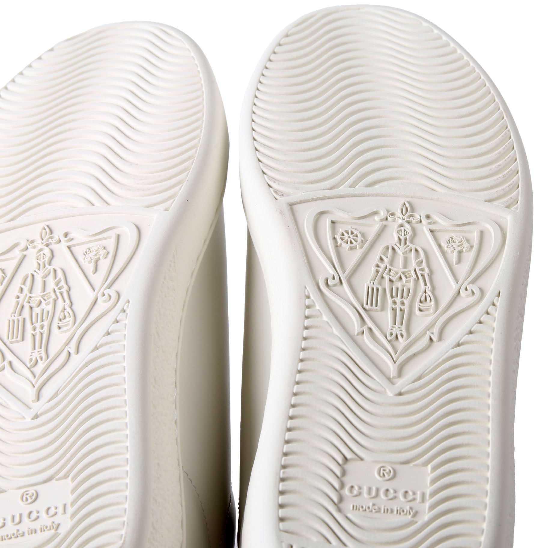 Ace Web Interlocking G Leather Sneakers Size 36.5 White/Gray