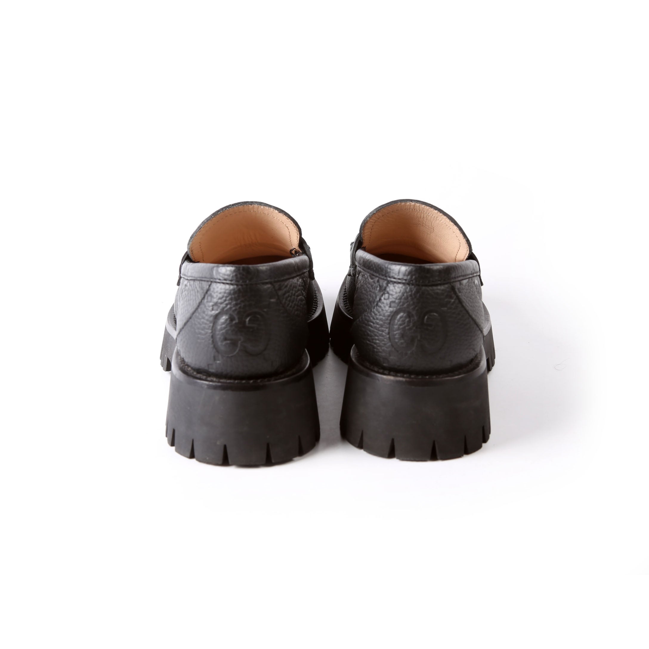 Gucci Horsebit GG Leather Lug Sole Platform Loafers Size 36.5