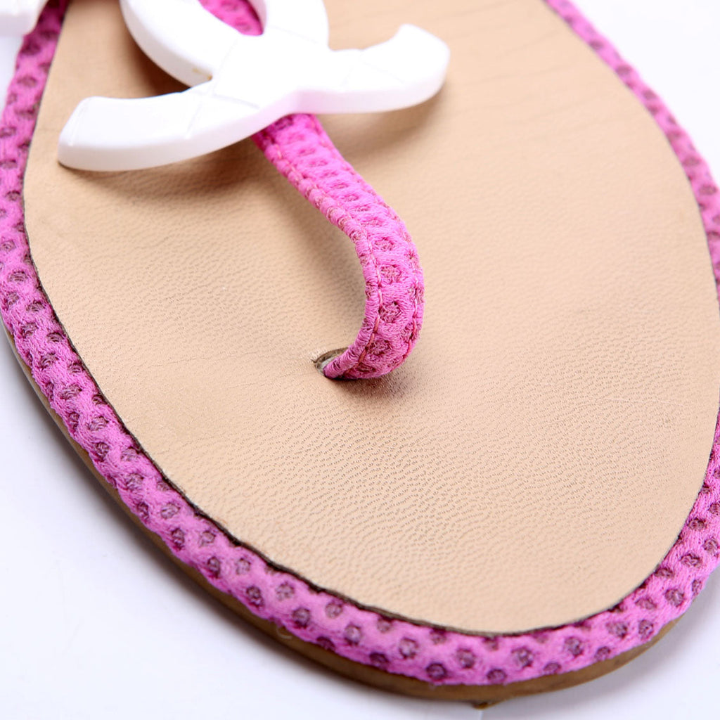 CC Logo T-Strap Sandals Size 37 Pink
