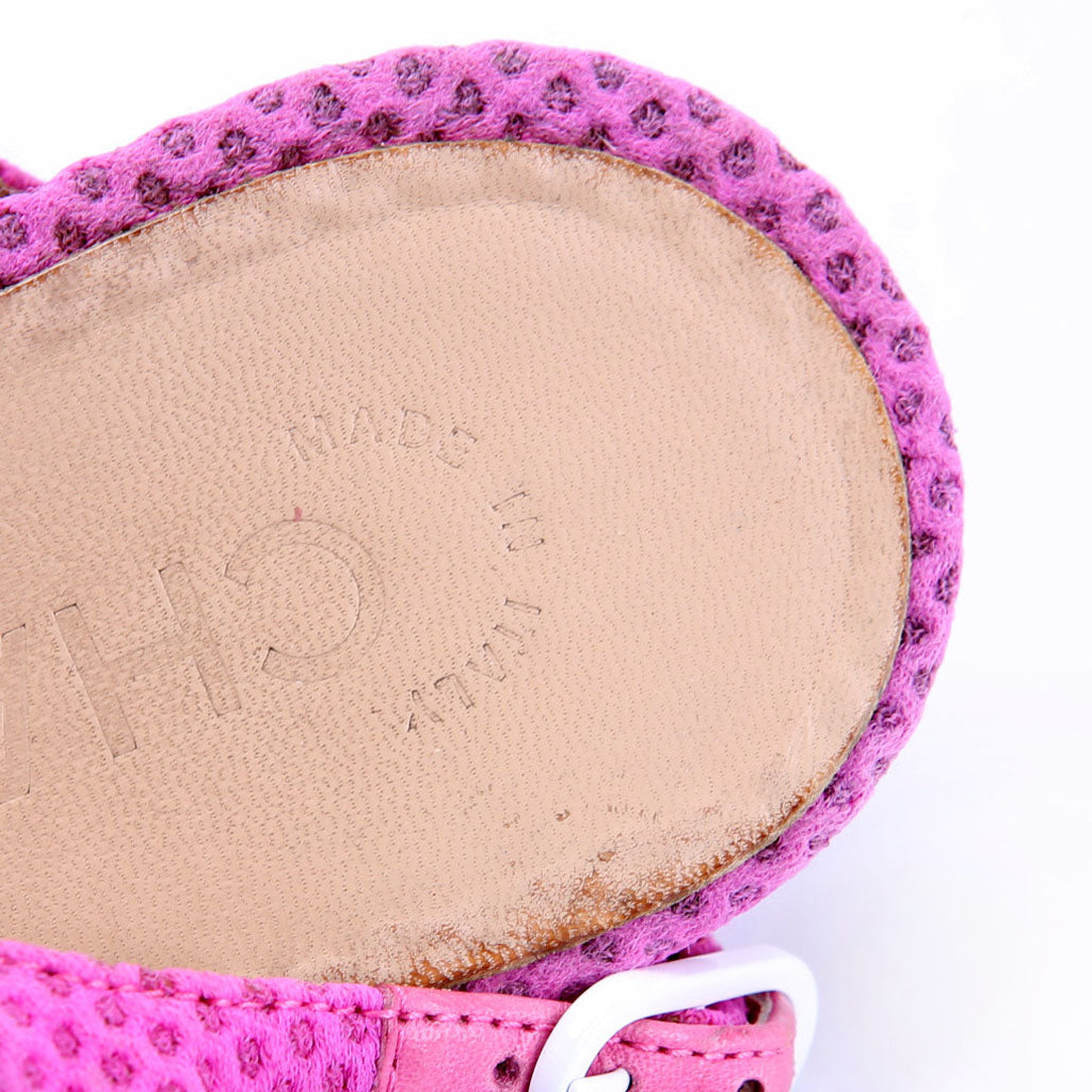 CC Logo T-Strap Sandals Size 37 Pink