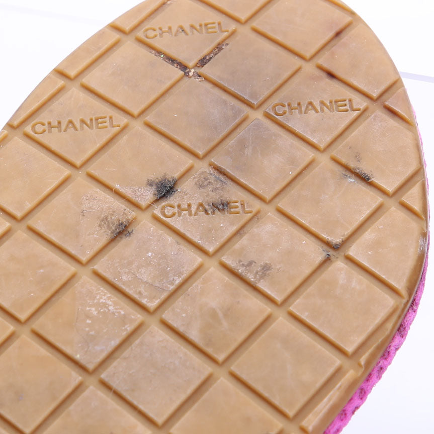 CC Logo T-Strap Sandals Size 37 Pink