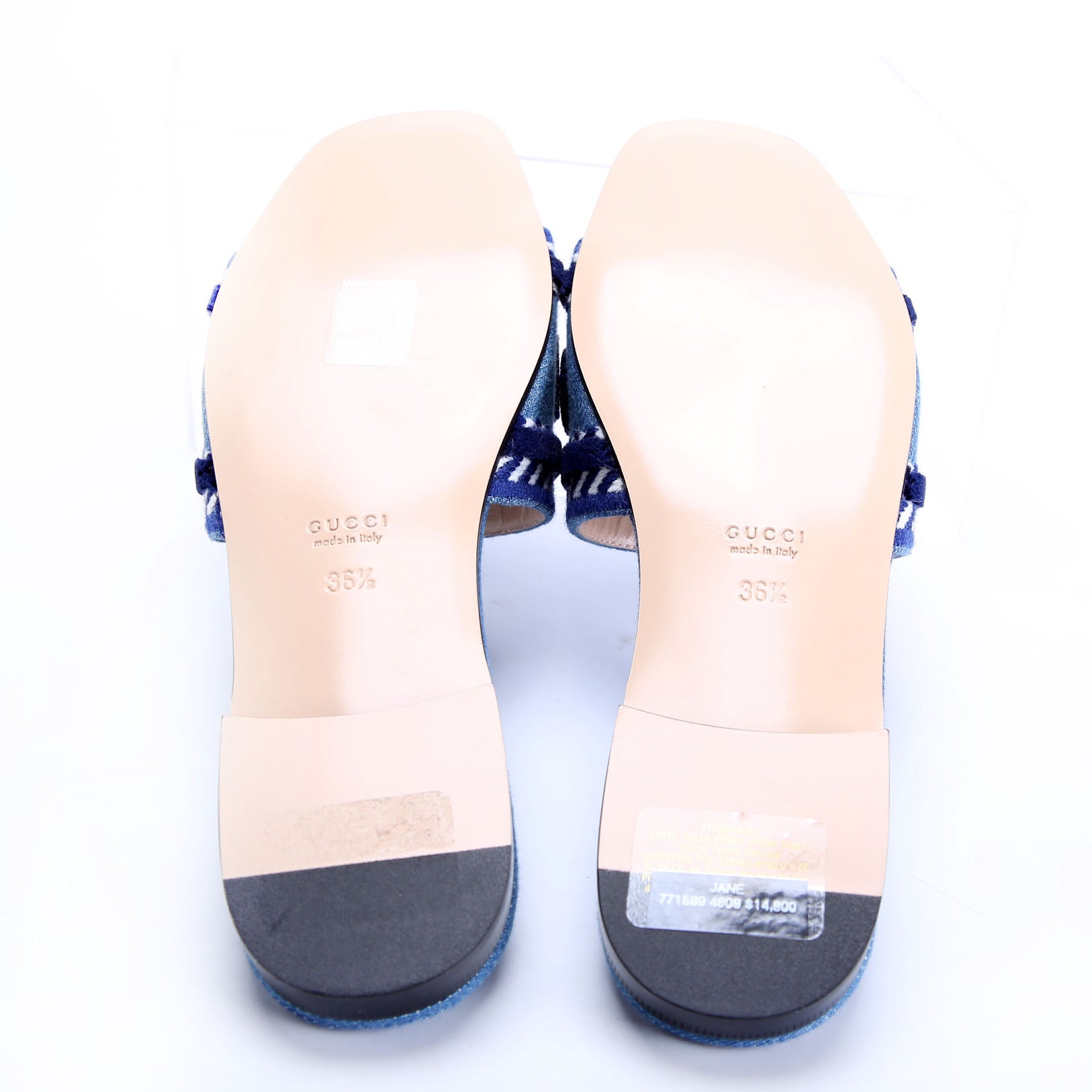 Jane Denim Slides Size 36.5 Blue