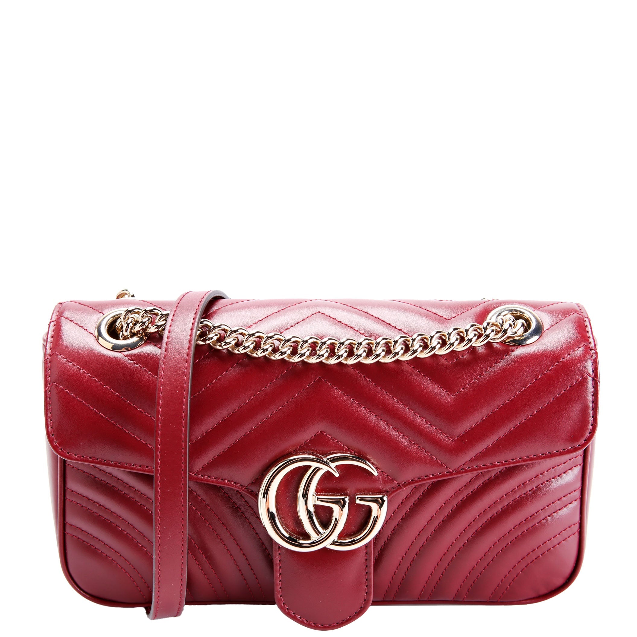 Gucci 4443497 Marmont Leather Shoulder Small Flap