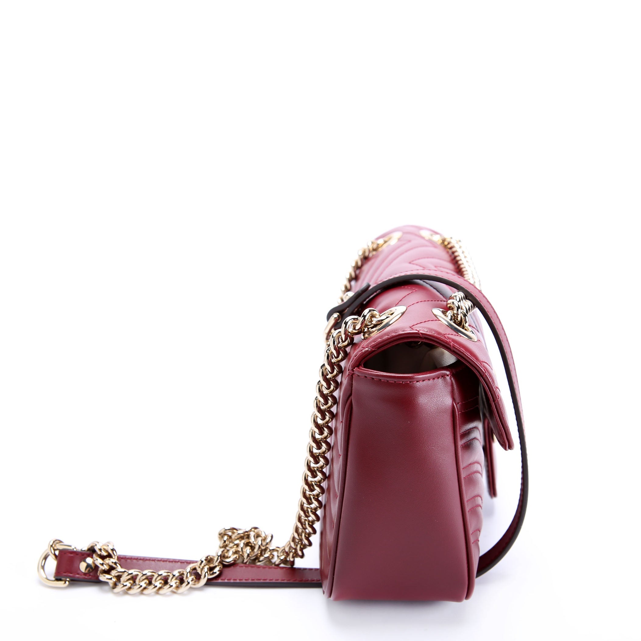 Gucci 4443497 Marmont Leather Shoulder Small Flap