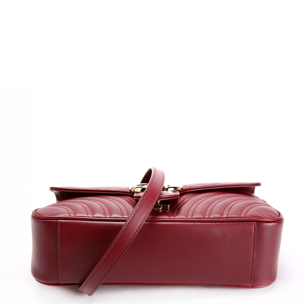 Gucci 4443497 Marmont Leather Shoulder Small Flap
