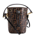 8BS010 Mon Tresor Mini Bucket Leather FF Brown/Black