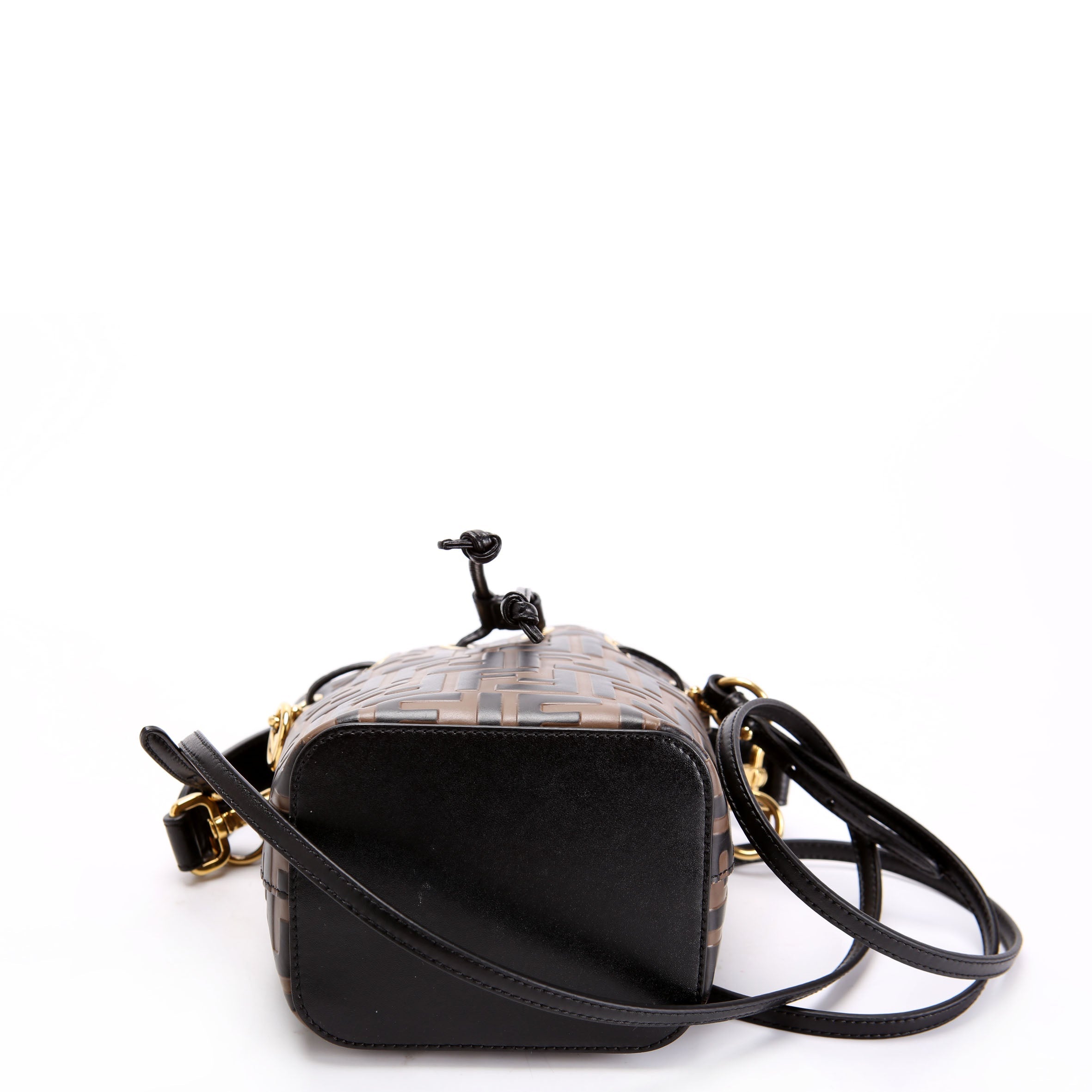 8BS010 Mon Tresor Mini Bucket Leather FF Brown/Black