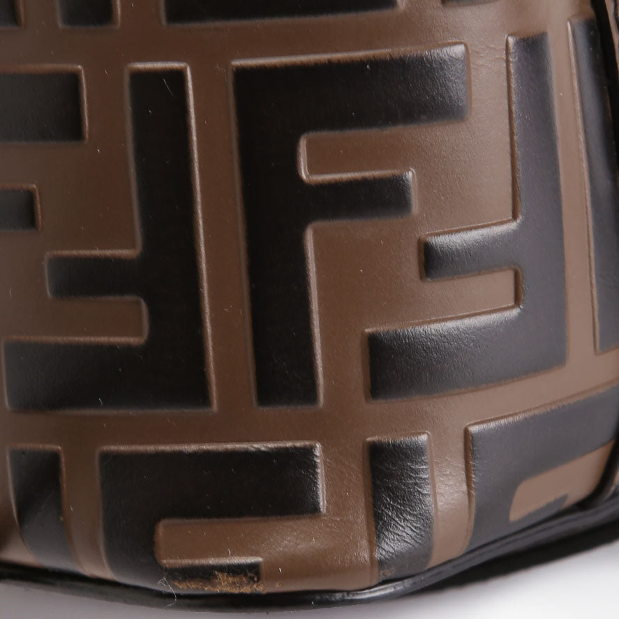 8BS010 Mon Tresor Mini Bucket Leather FF Brown/Black