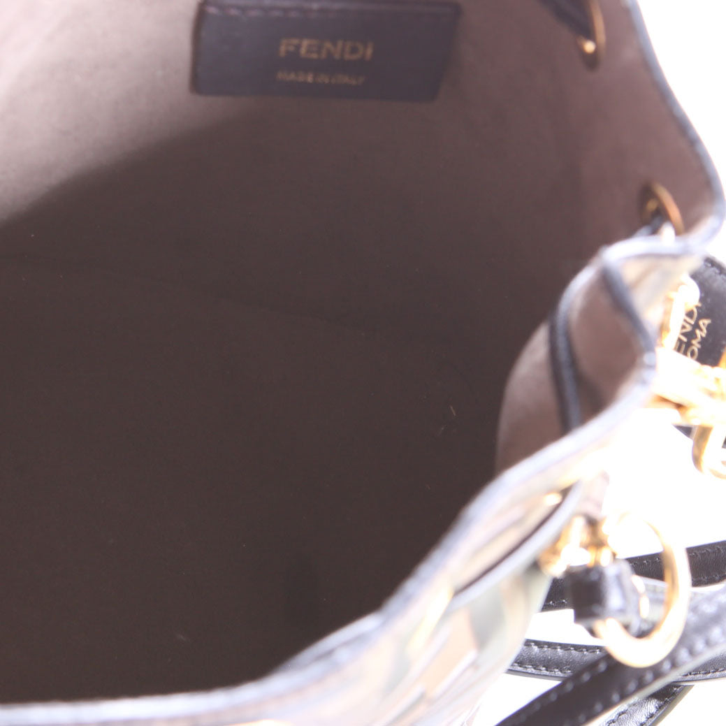 8BS010 Mon Tresor Mini Bucket Leather FF Brown/Black