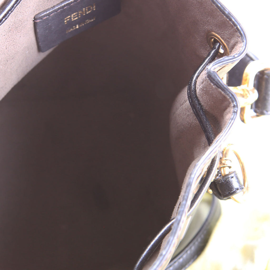 8BS010 Mon Tresor Mini Bucket Leather FF Brown/Black