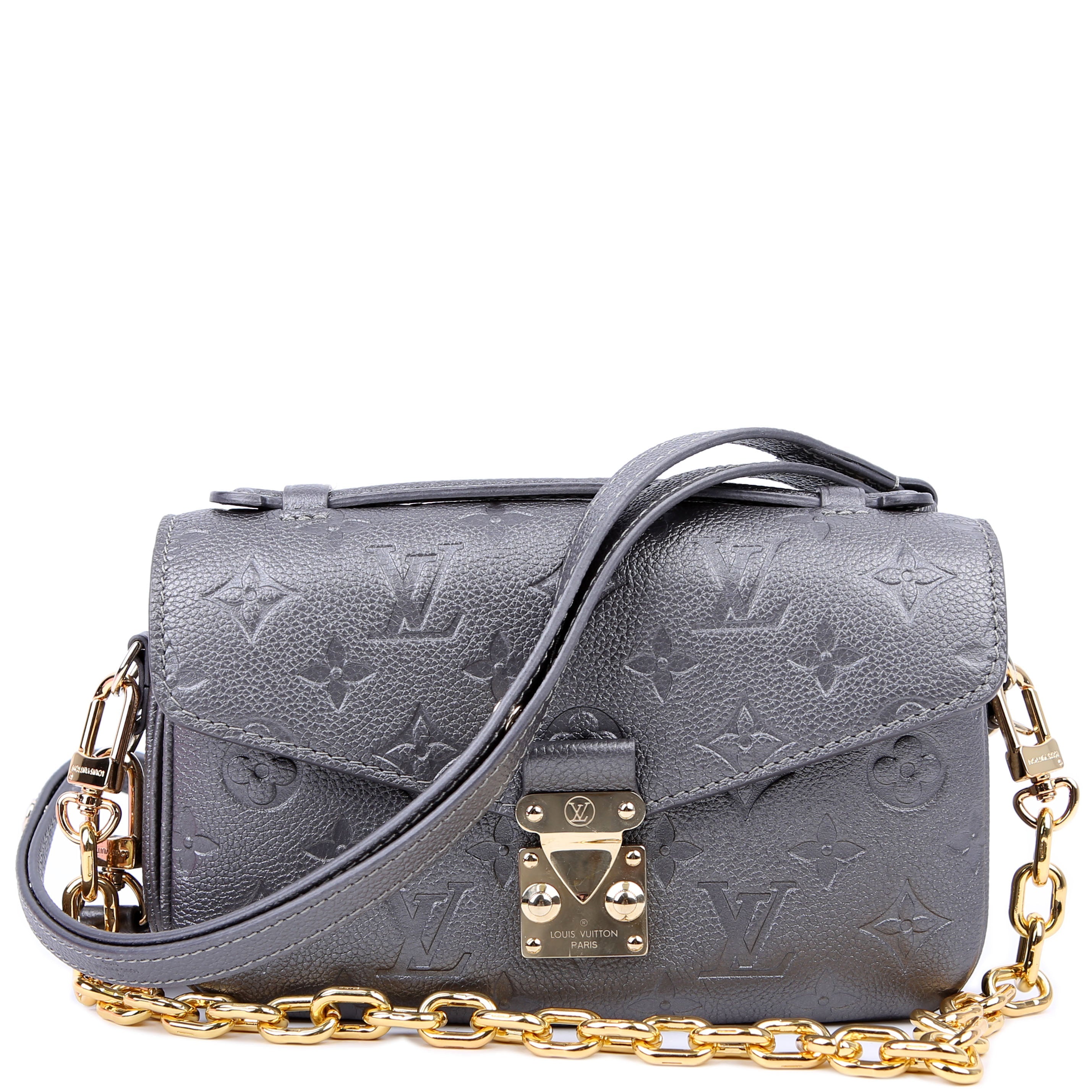 Pochette Metis East West Shimmery Empreinte Grey
