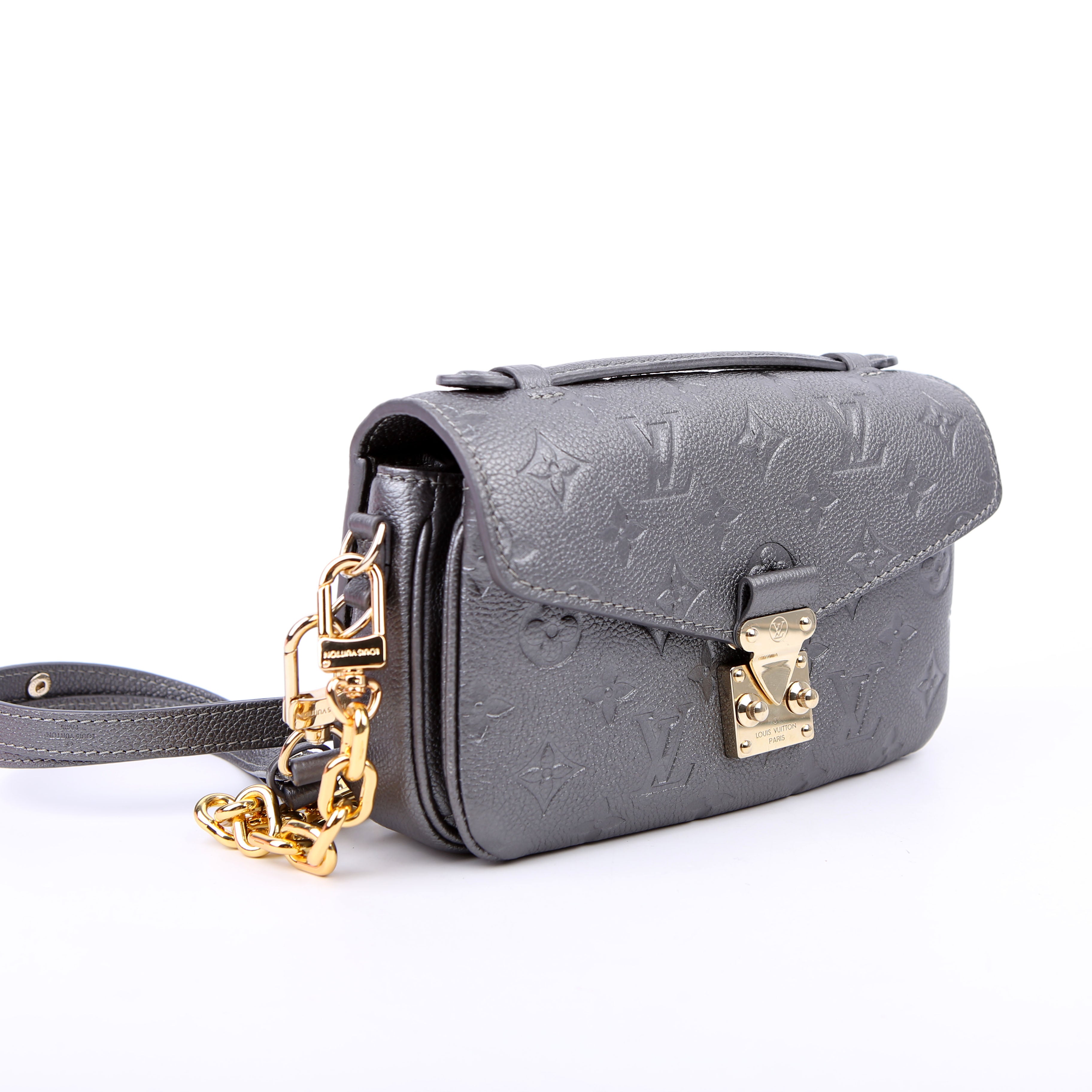 Pochette Metis East West Shimmery Empreinte Grey