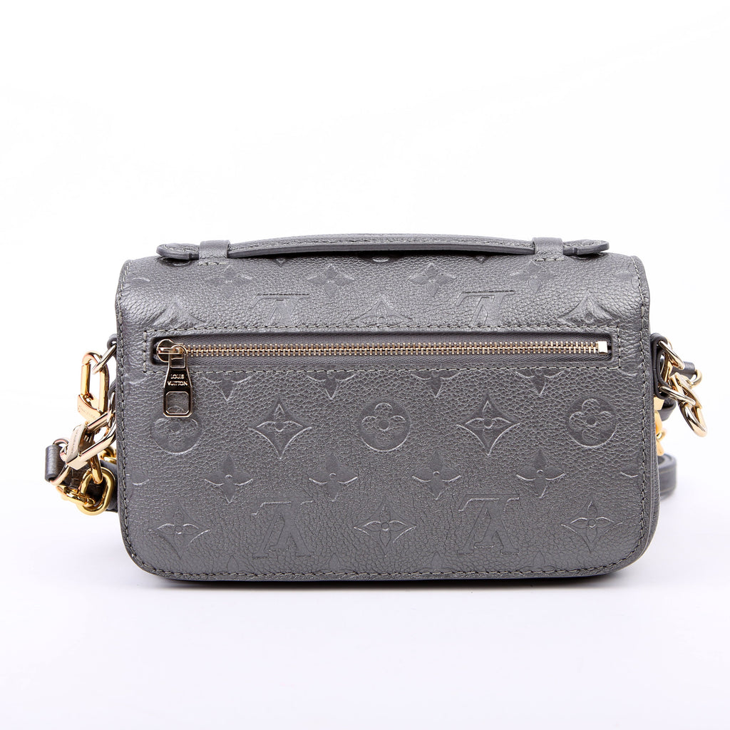 Pochette Metis East West Shimmery Empreinte Grey