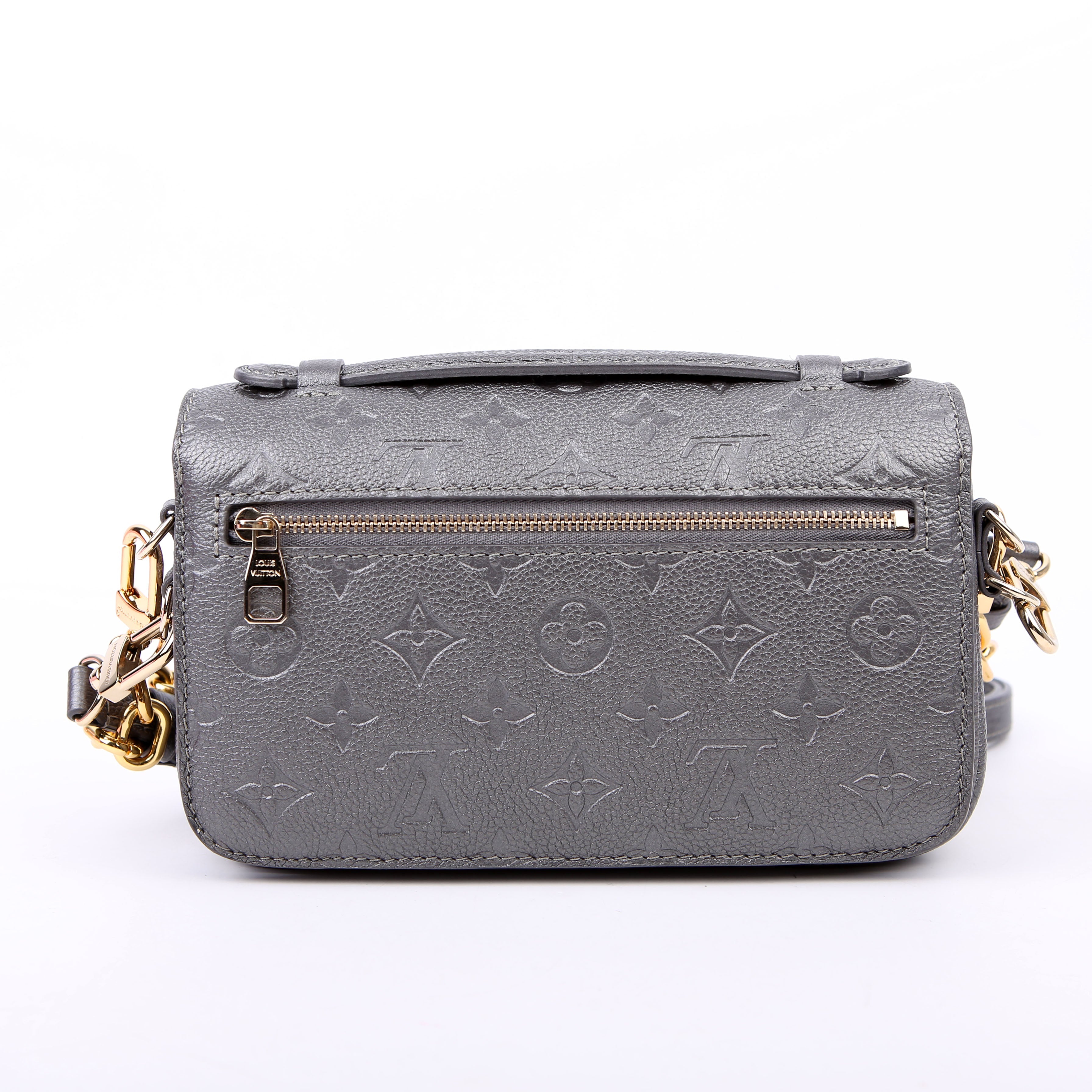 Pochette Metis East West Shimmery Empreinte Grey