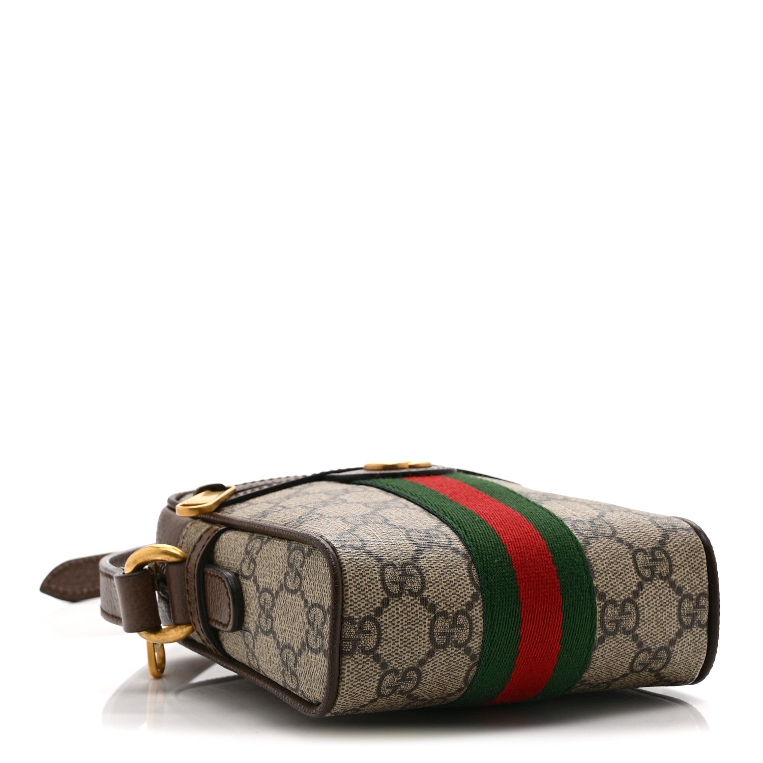 Gucci GG Supreme Monogram Web Mini Ophidia Messenger Brown