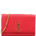 SAINT LAURENT Kate Satchel Grain Medium 364021 Red/Gold