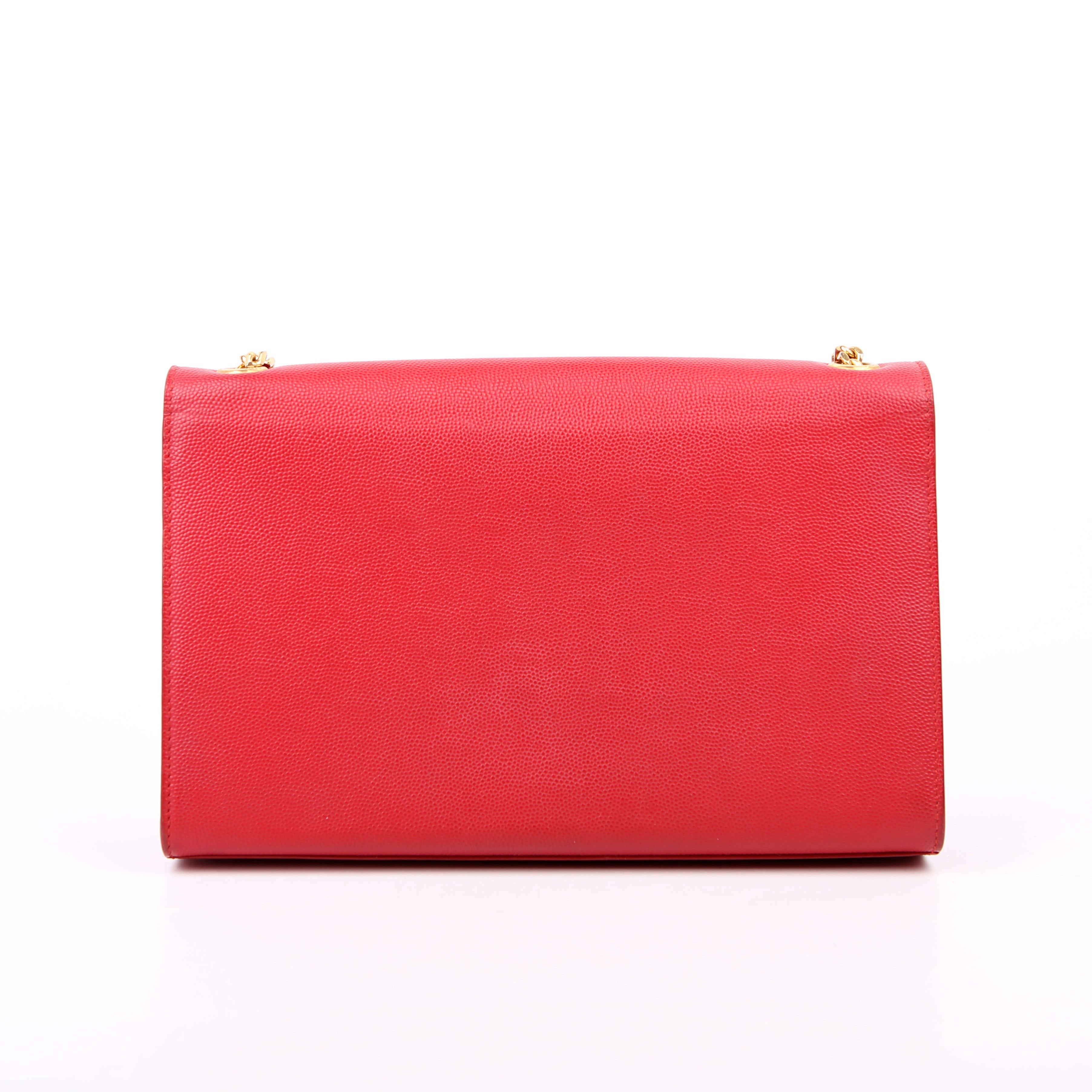 SAINT LAURENT Kate Satchel Grain Medium 364021 Red/Gold