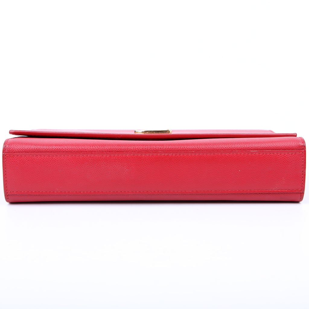 SAINT LAURENT Kate Satchel Grain Medium 364021 Red/Gold