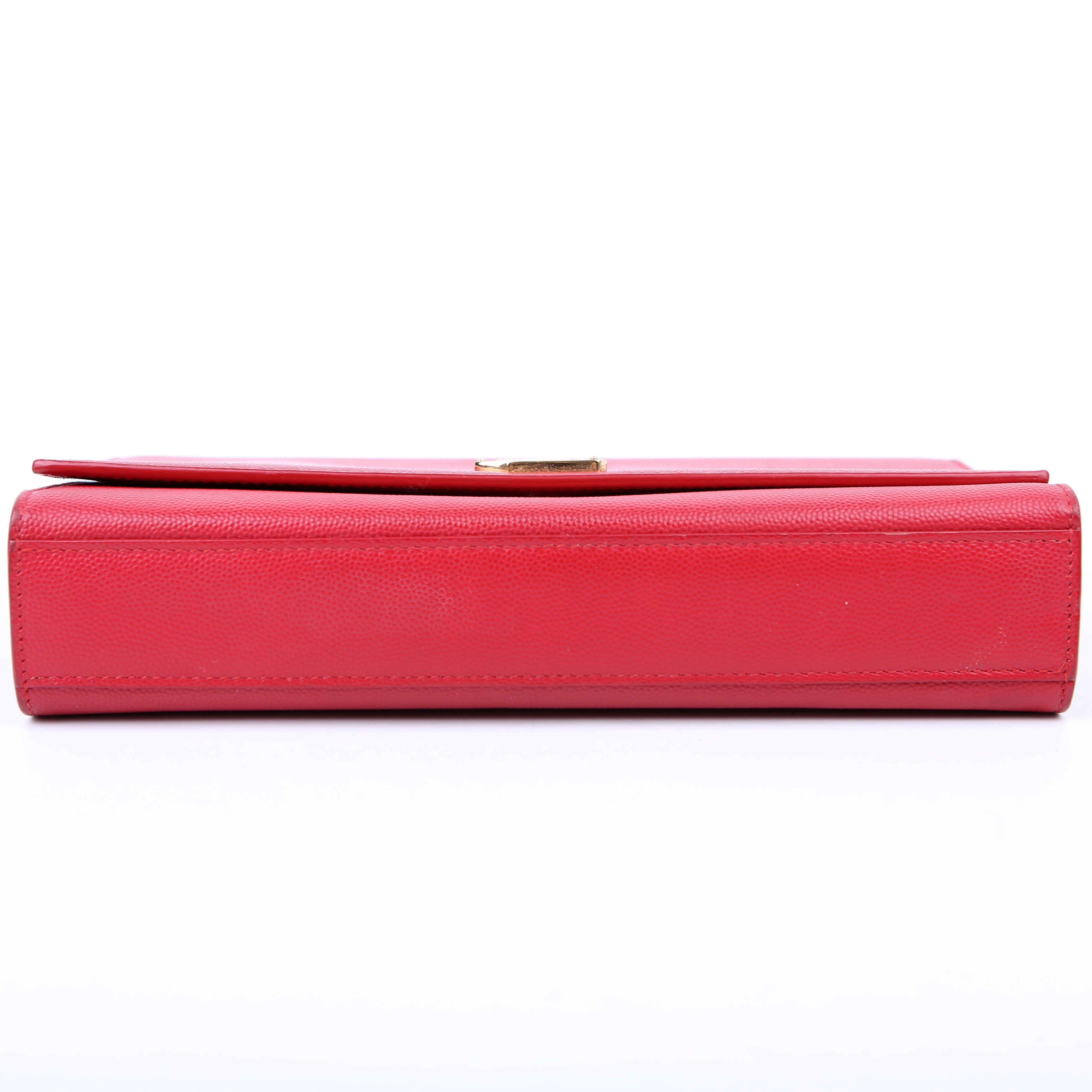 SAINT LAURENT Kate Satchel Grain Medium 364021 Red/Gold