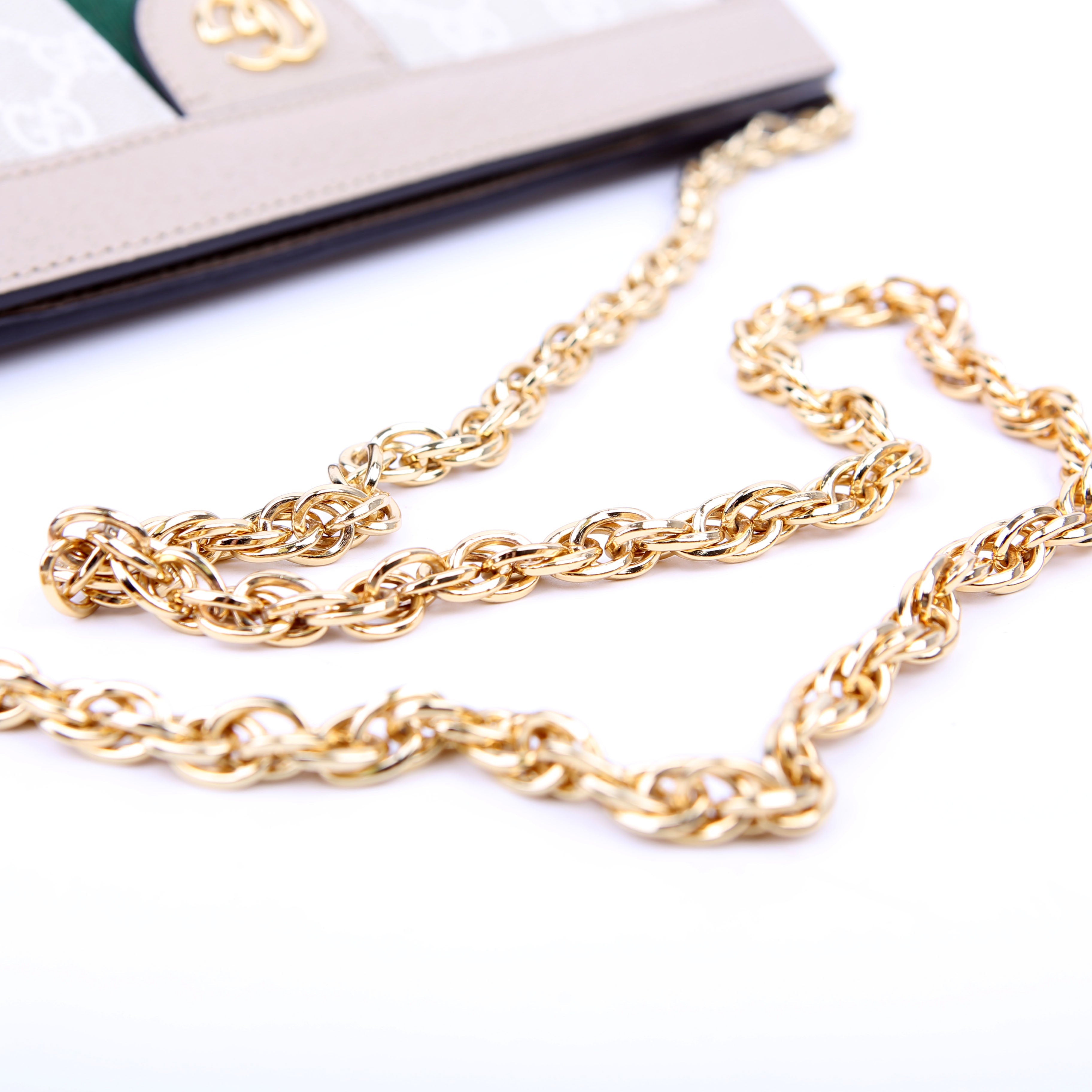 Gucci 503877 GG Supreme Small Chain Tan