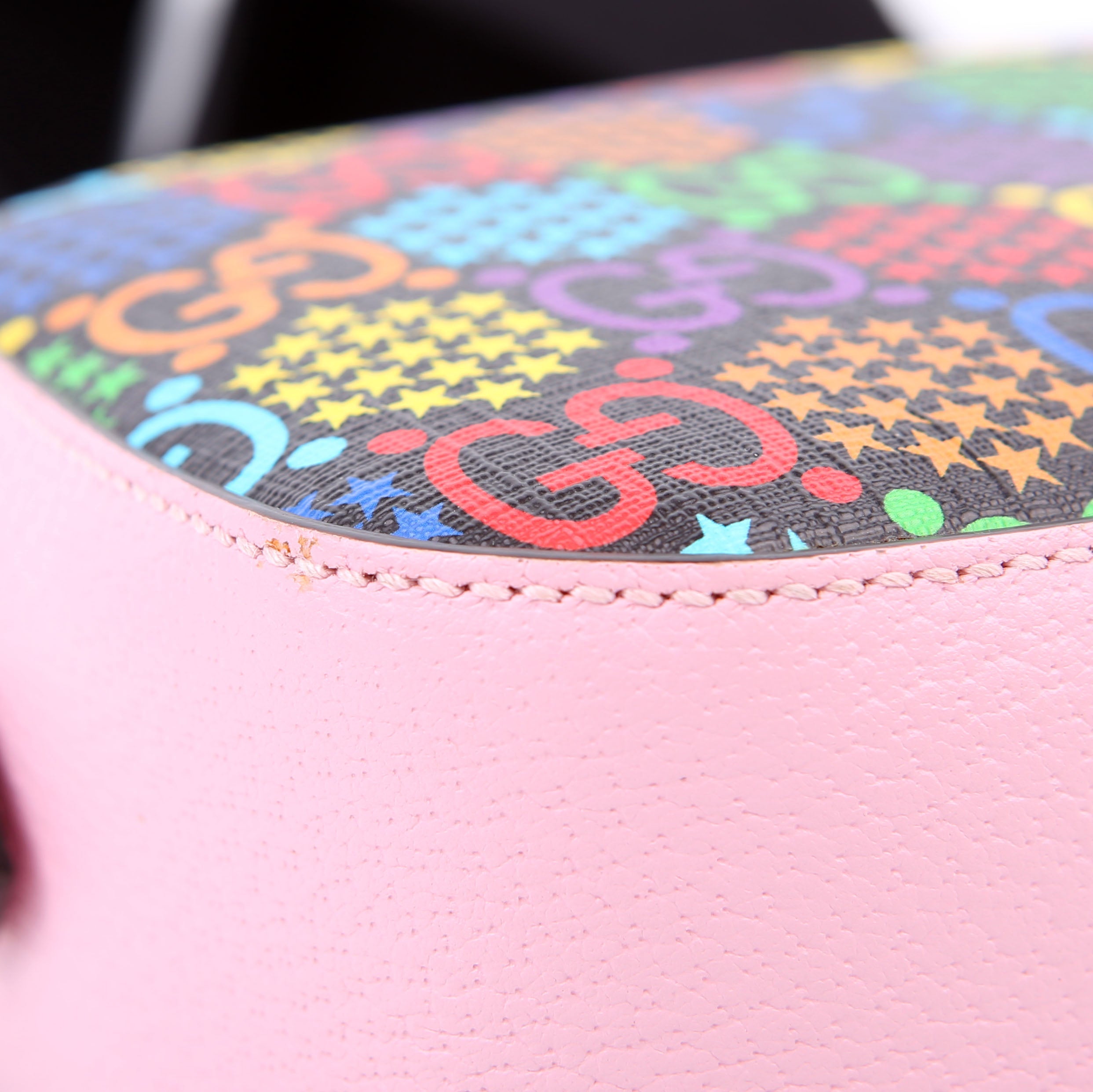 Gucci 574886 GG Psychedelic Shoulder Bag Pink
