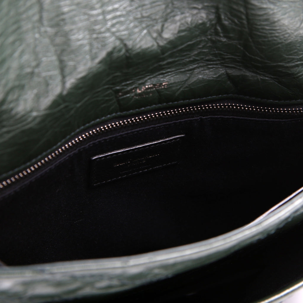SAINT LAURENT Niki Large Crinkled Leather 633157 Green
