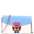 Tribal Mask Chain Wallet Epi Blue/White