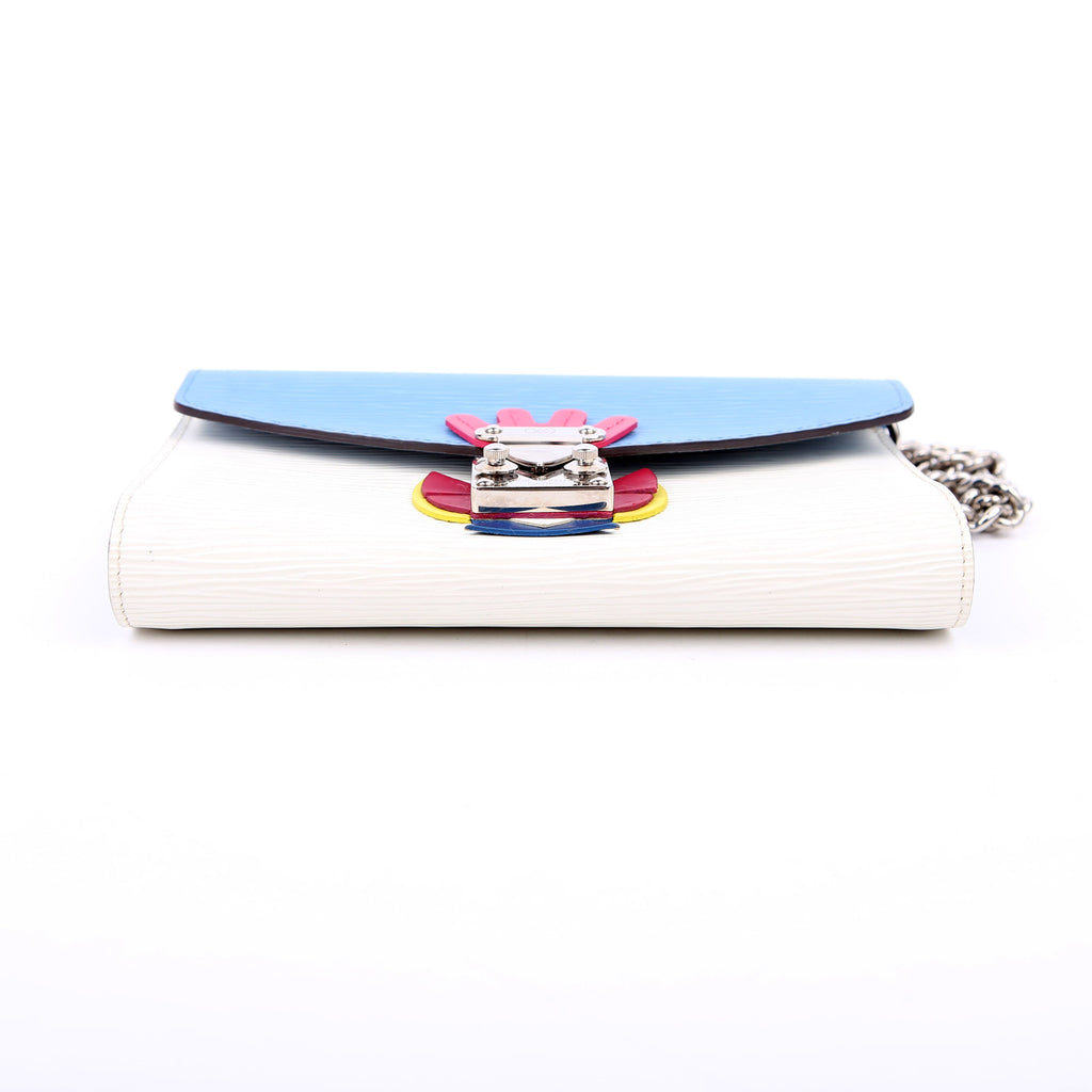 Tribal Mask Chain Wallet Epi Blue/White
