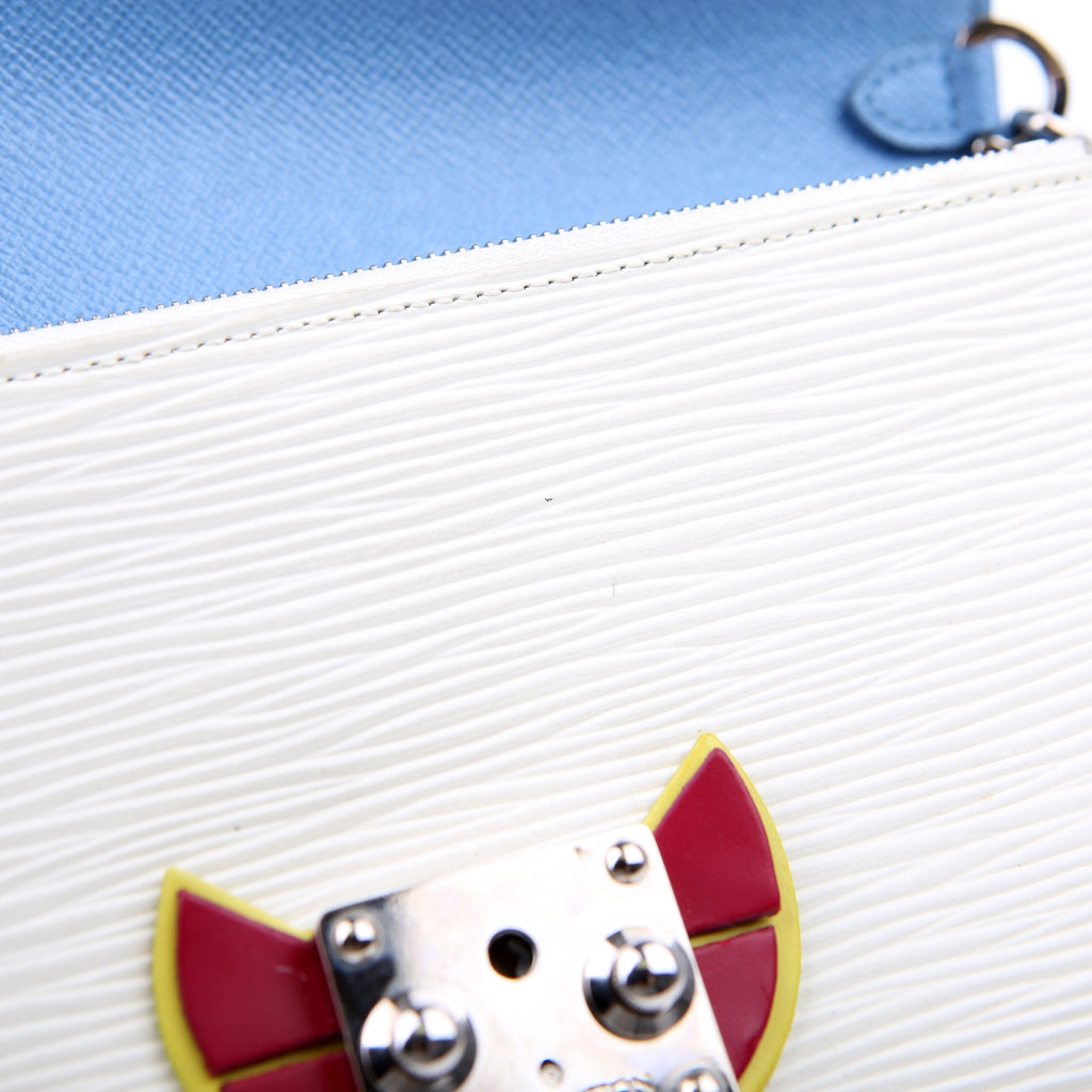 Tribal Mask Chain Wallet Epi Blue/White