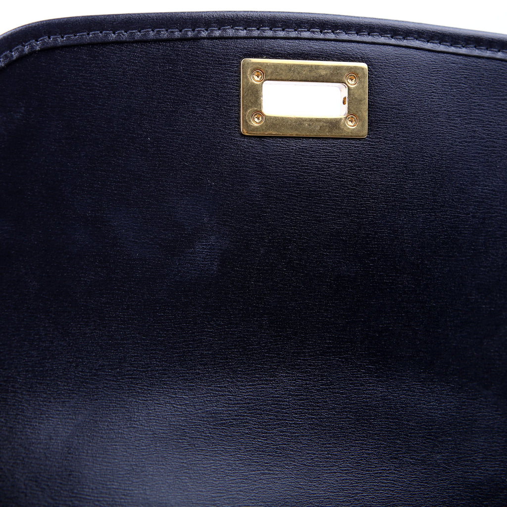 SAINT LAURENT 585007 All Over Logo Canvas Flap Satchel Blue