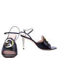 Gucci Blondie Sandal Heels Size 37.5 Black/Gold