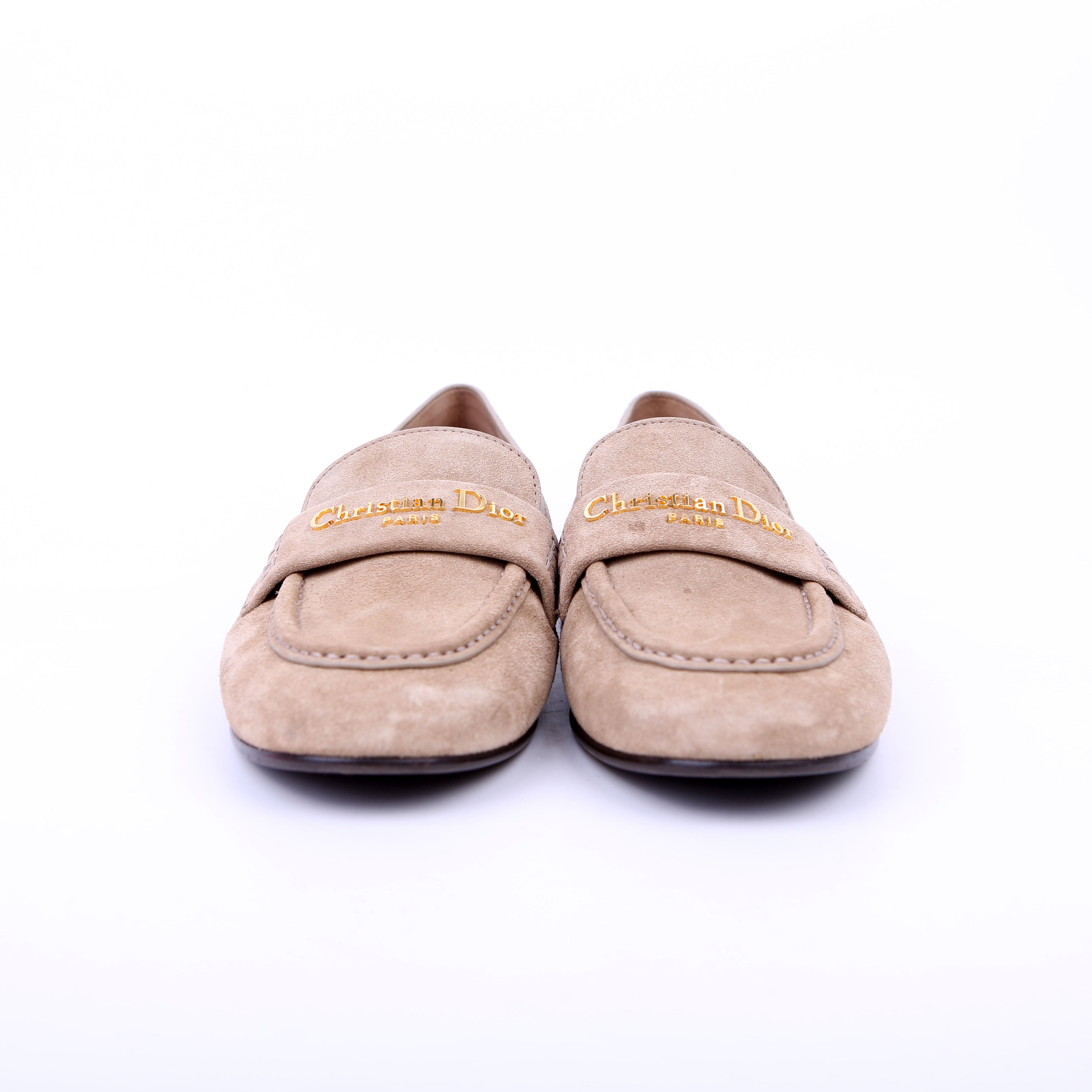 Dior Boy Loafers Suede Tan Size 38.5