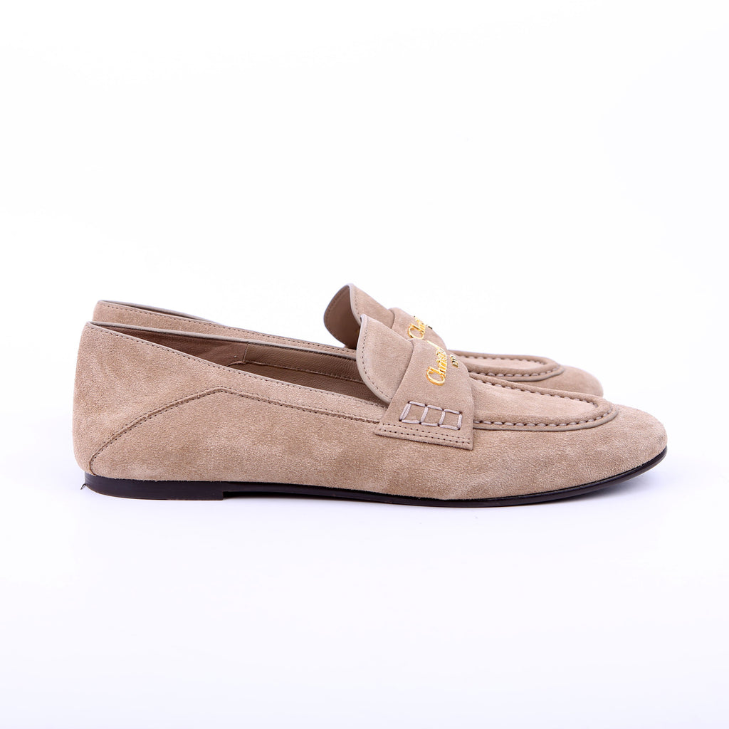 Dior Boy Loafers Suede Tan Size 38.5