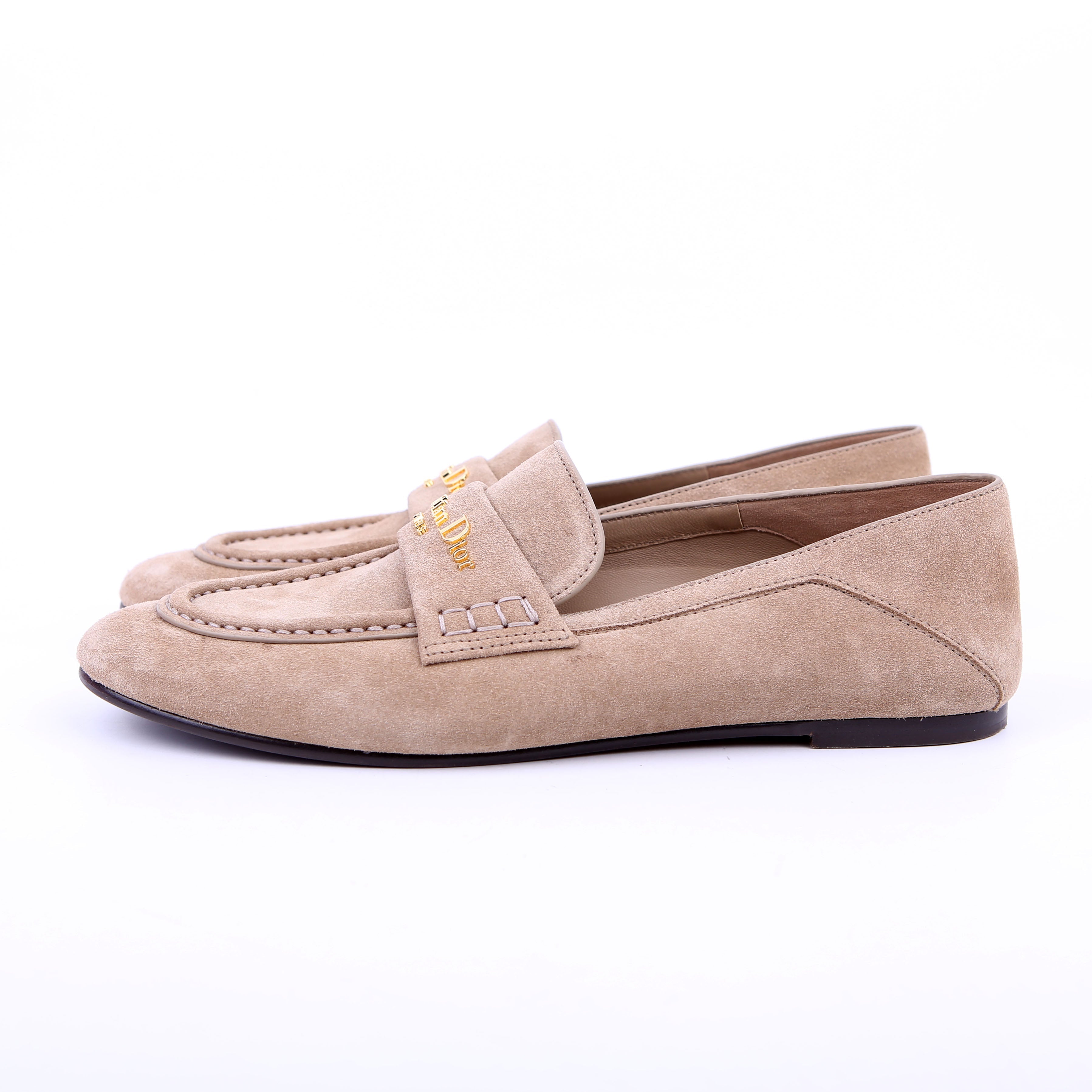 Dior Boy Loafers Suede Tan Size 38.5