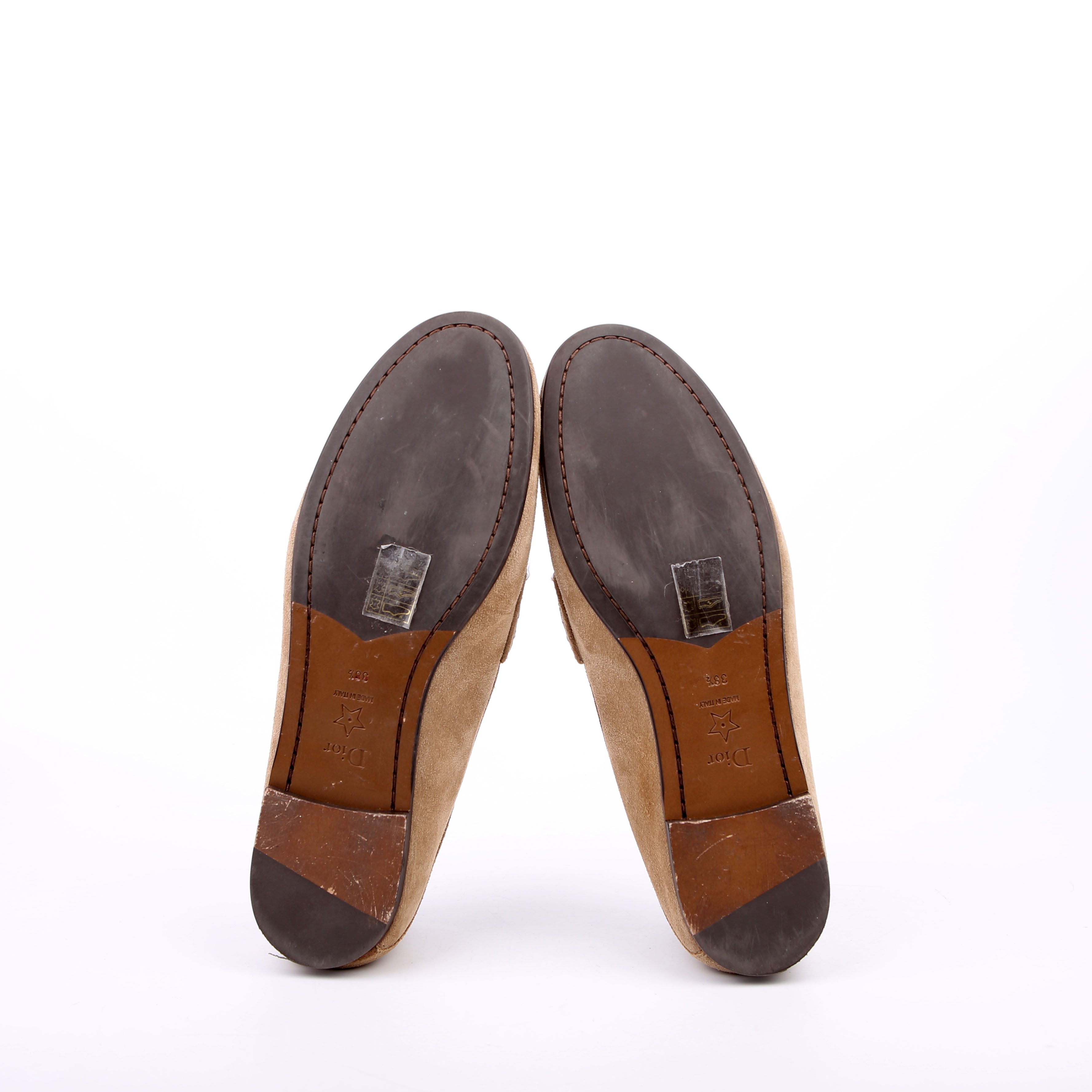 Dior Boy Loafers Suede Tan Size 38.5