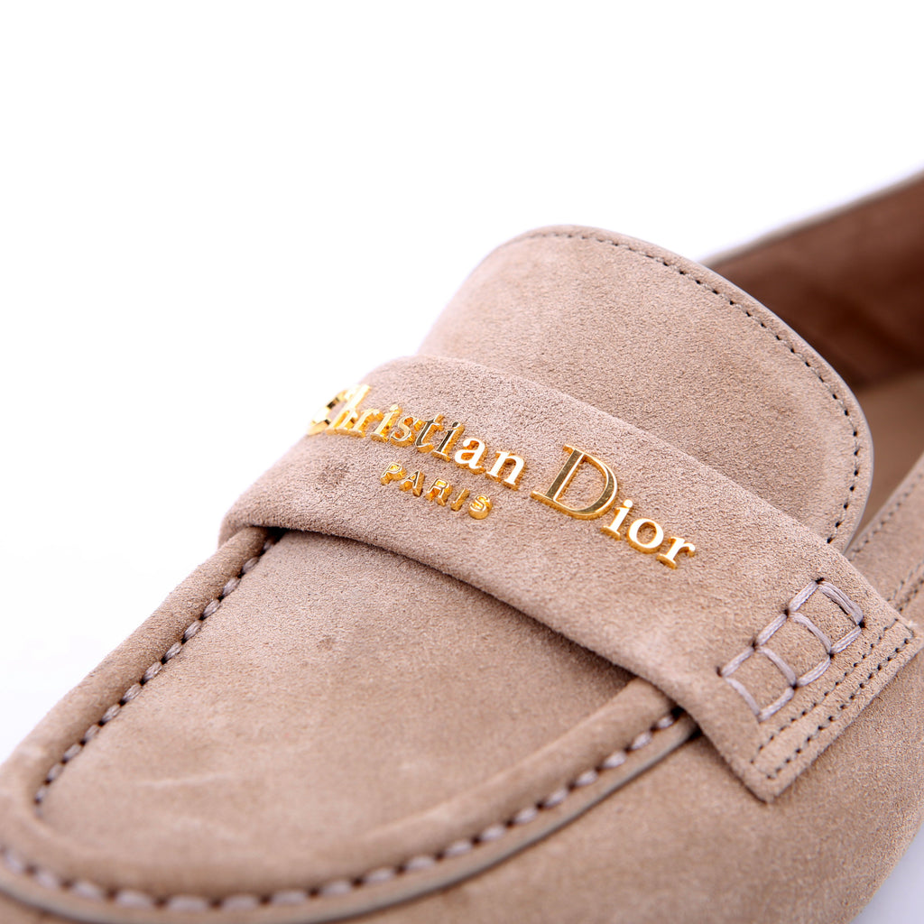 Dior Boy Loafers Suede Tan Size 38.5