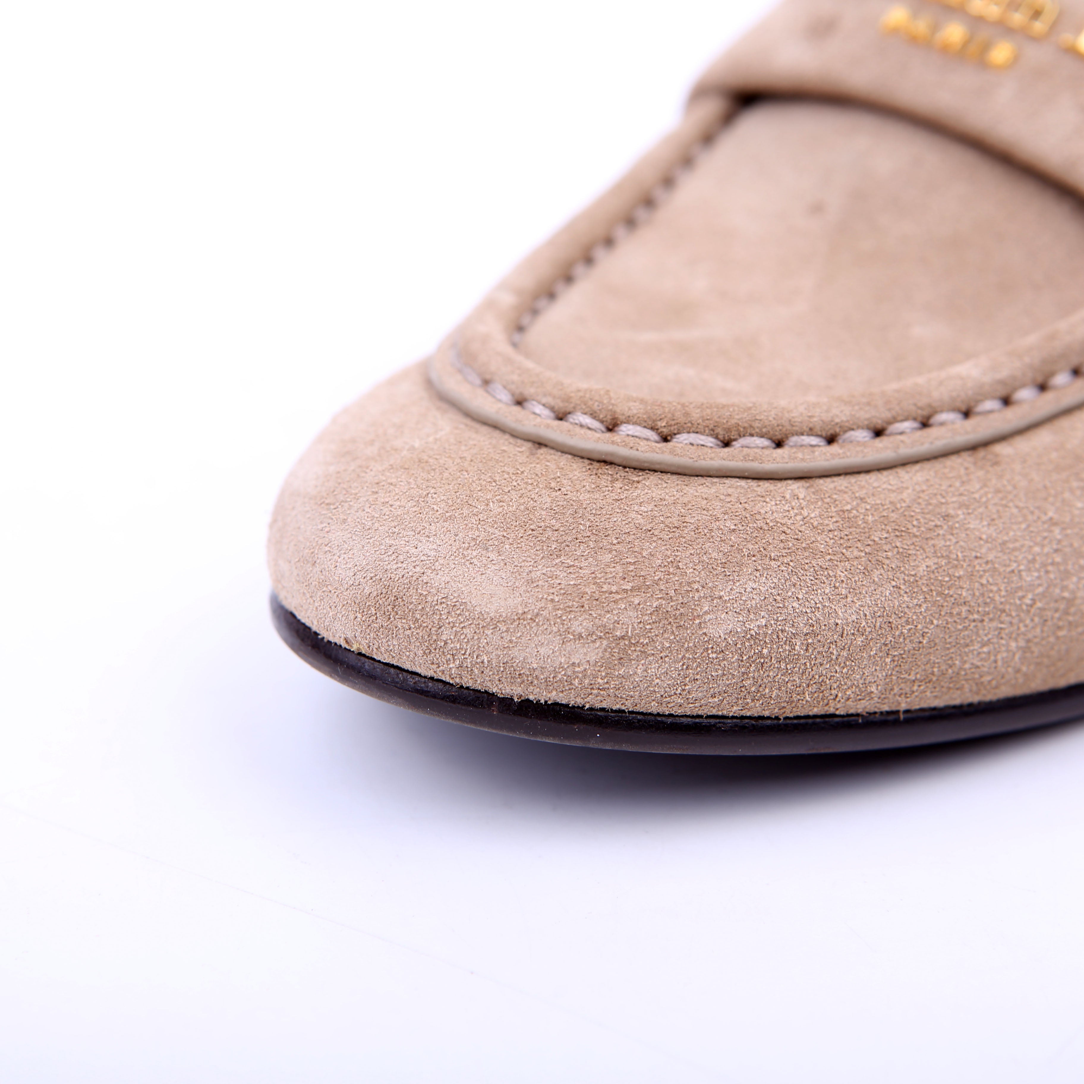 Dior Boy Loafers Suede Tan Size 38.5